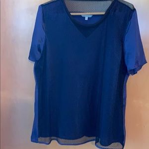 Very cool blue top w netting overlay